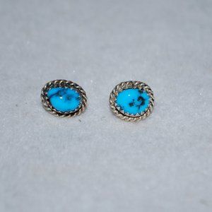 Silver Turquoise Stud Earrings